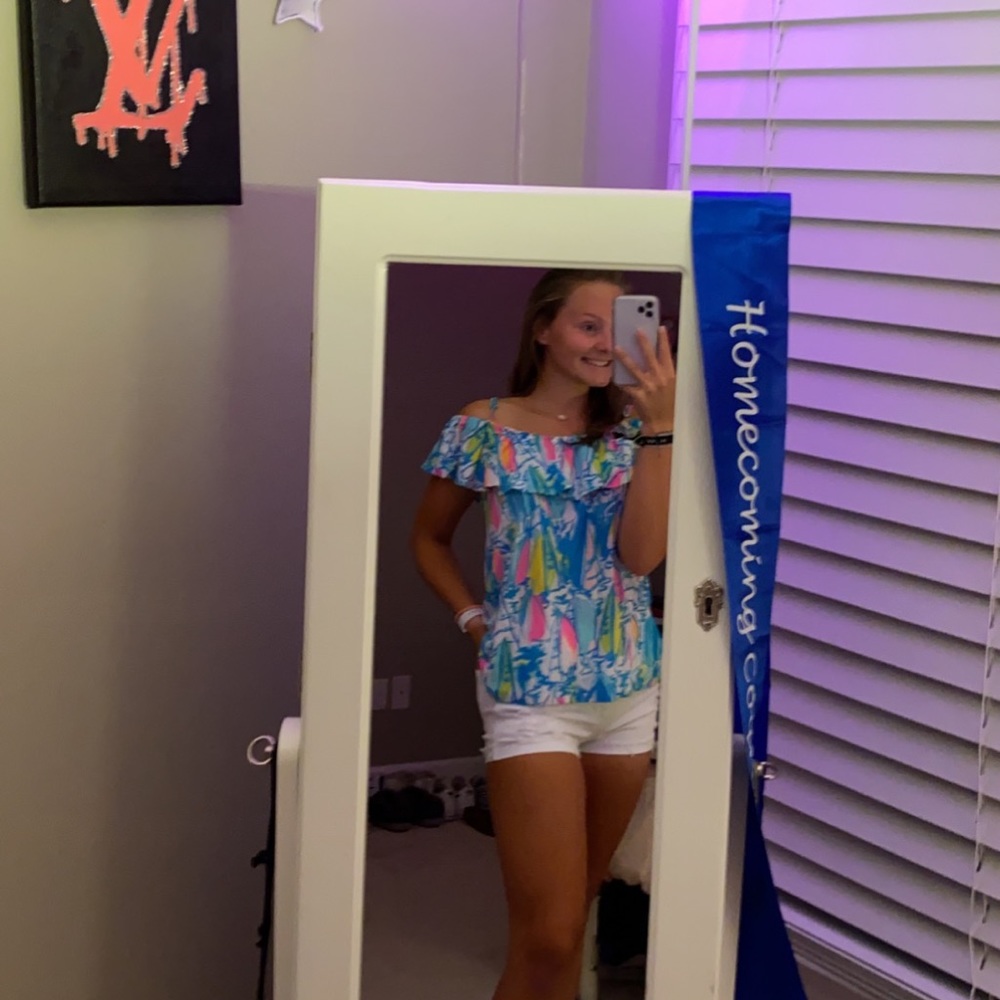 Worn Once** Lilly Pulitzer cold shoulder top